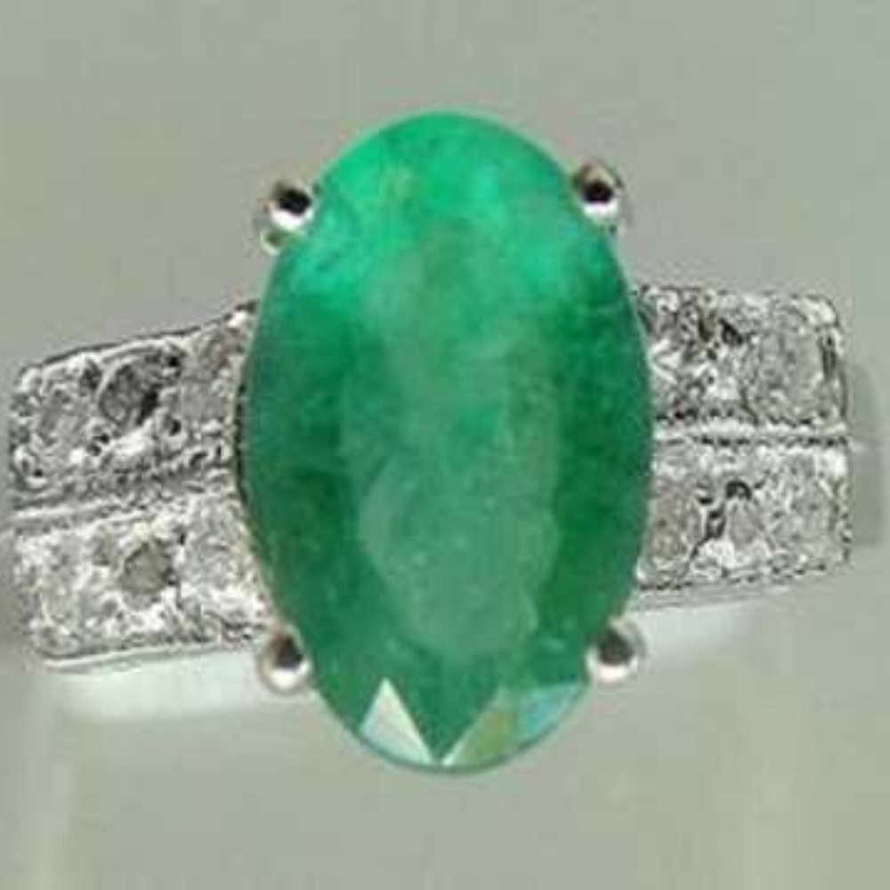 Emerald, Diamond Ring 14k WG, $11,000 appraisal